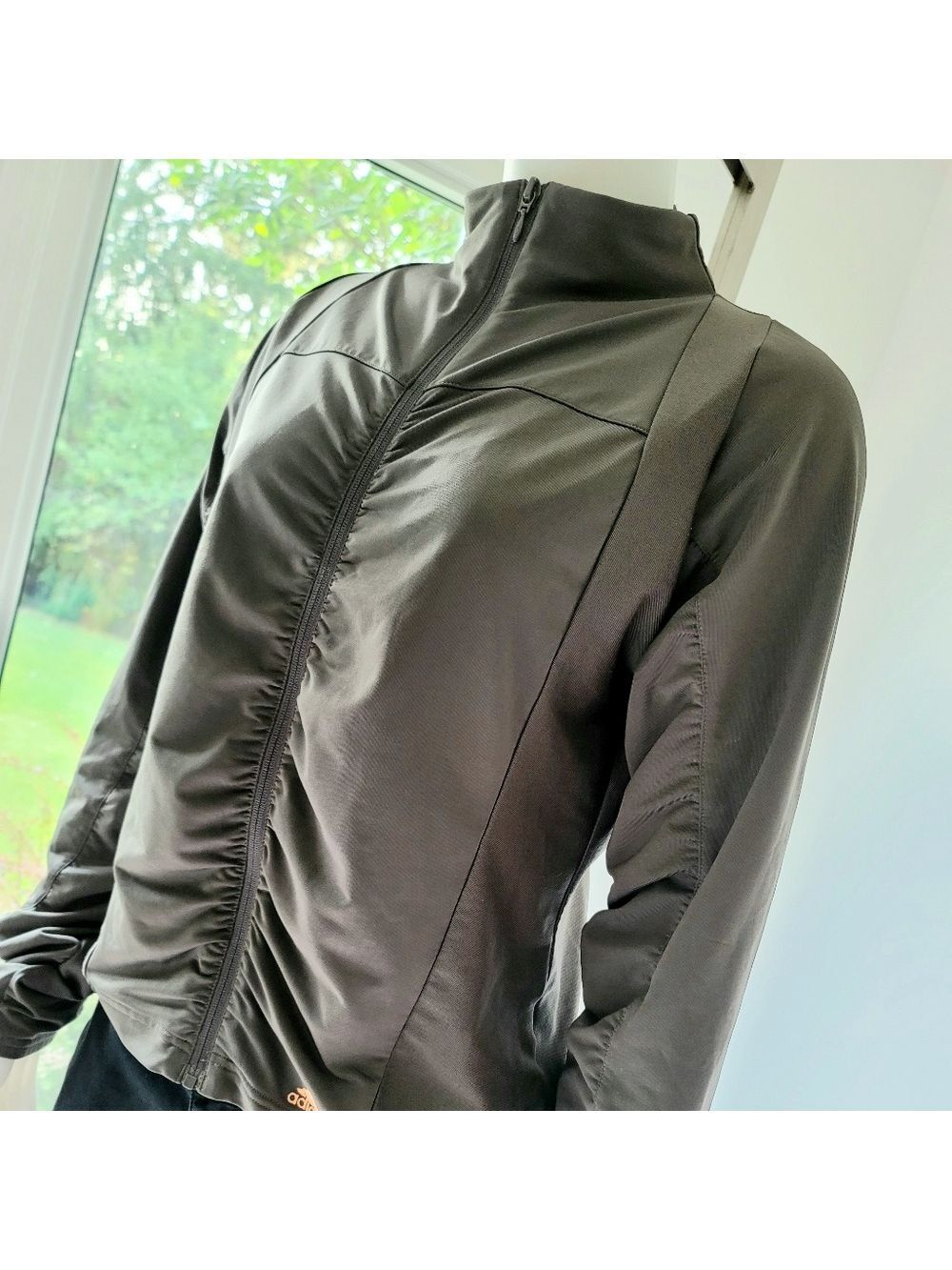 Adidas Full Zip Long Sleeve Pleated Jacket Size L